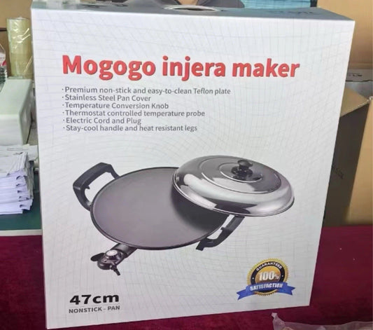 Mitad ምጣድ | 47cm | Mogogo ሞጎጎ | Electric Stove ኤሌክትሪክ | Injera እንጀራ አያያዝ